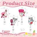 4 Pcs Nurse Badge Reel - Funny Nurse Gifts Silly Goose Badge Reels Retractable, Cute Nursing Badge Holder for Nurses Doctors Student RN LPN CNA MA Medical Worker Teacher ID Name Badge Clip Accessories
