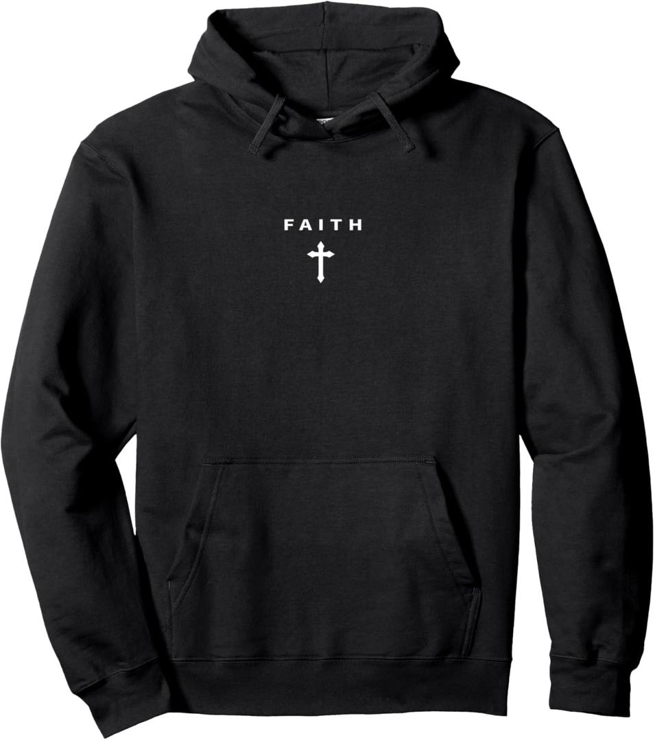 Christian Minimalist Religious Christ Faith and Cross Pullover Hoodie