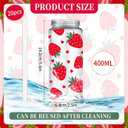 Whaline 20 Pcs Strawberry Plastic Cups with Lids and Straws Clear Reusable Party Drinking Cups for Summer Wedding Baby Shower Birthday Party Supplies