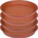 4 Pack of 12 inch Plant Saucer, Heavy Duty Plastic Bird Bath Bowl 12 inch, Plant Tray for Pots, Flower Plant Saucers for Indoors, Plant Trays for Planter 11"/12" (12 inch, Terracotta)