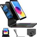 typecase Edge+ iPad 11th 10th Gen Case with Keyboard (11" 2025 A16 & 10.9" 2022) – Magic Keyboard-Style with RGB Backlit & Trackpad, Slim Protective Case, Magnetic Stand, Multi-Mode – Space Black