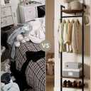 YMYNY Coat Rack Wall Mounted, 70.87H Clothes Garment Rack, Freestanding Tall Closet Organizer,Industrial Clothes Stand for Entryway Hallway Bedroom Rustic Brown UHGR003H