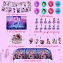 Demon Hunters Birthday Decorations, Party Supplies Set Include Banner, Backdrop, Balloons, Hanging Swirls, Cake Cupcake Toppers, Tablecloth for Boys Girls Kpop Theme Party