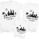 Family Vacation Shirts 2026 Family Matching Outfit Magical Animal Land Tshirt Family Trip Couples Travel Tops (White, L)