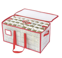 Sattiyrch Plastic Christmas Ornament Storage Box with Trays,Customizable Dividers, Dust-Proof Durable Ornament Organizer Holder,Christmas Storage Containers,Holds 128 x 3 inch Ornaments