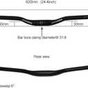 Mountain Bike Road Bike Handlebar Aluminum Alloy Flat Bar Riser Bar 25.4mm600mm & 31.8mm620mm(Riser Bar 31.8mm620mm)