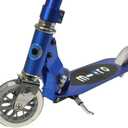 Micro Kickboard | Sprite Foldable Kid & Teen Scooter for Ages 6+ | Children up to 220 lbs | 2 Wheel | Compact for Travel & Storage | Adjustable T Bar | Smooth Ride PU Wheels | Swiss Design, Sapphire Blue 120/100 mm
