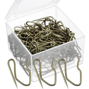 Shappy 120 Pack Drapery Hooks Pins for Curtains, Metal Pinch Pleat Hooks with Clear Box 1.2 Inch for Window Door and Shower Curtain(Antique Brass) (Antique Brass)