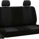 FH Group Rear Solid Bench Automotive Seat Cover | Universal Cloth Seating for SUV, Sedan, Van | Washable Car Seat Covers Interior Accessories - Black