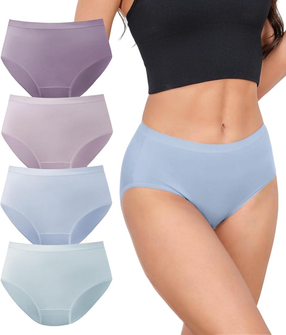 DAVID ARCHY Womens Underwear, Bamboo Rayon Women's Briefs Moisture Wicking Panties, Soft & Breathable Ladies Underwear Pack. Medium