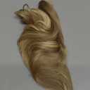 CJL HAIR 14" Short Ponytail Hair Extension Wrap Around Pony Tail Wavy Synthetic Fake Hairpiece for Women Dirty Blonde