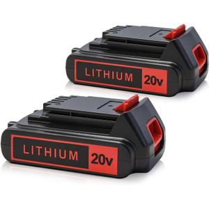 4.0Ah 20v Max Lithium Battery Compatible with Black and Decker Drills, Weed Eaters & Power Tools, Replace LBXR20 LBX20 LBXR2040 LB2X4020-OPE - 2 Packs