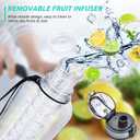 UTEBIT Fruit Infuser Water Bottle - 68 OZ Leakproof Plastic Infusion Bottle With Straw for Gym, Camping, Travel, Outdoor