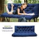DANGHOOGY Porch Swing Cushions, Waterproof Outdoor Swing Cushions for Patio Furniture with Backresk, 2-3 Seater Thickened Patio Swing Replacement Cushion 60×40" (Blue)