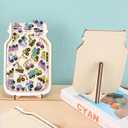 Unicorn Construction Magnetic Reward Jar for Classroom Toddlers - Potty Training MDF Wood Chore Chart for Kids Incentive Good Behavior Home Training for Boys Girls (12"x8")