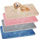 4 Pcs Pet Carrier Pad Travel Pet Reversible Dog Mat Replacement Liners for Travel Dog Bed Pad Washable Plush Double Sided Bed Mat for Cat Kennel Crate(Colorful,17 x 11 Inch)