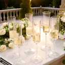 Ciaell 36 Pack Plastic Champagne Flutes - 6 Oz Disposable Champagne Glasses - Square Clear Plastic Toasting Glasses for Party Birthday Anniversary Wedding