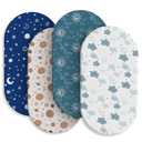 IOCCLH Baby Bassinet Sheets for Baby Boy Girls,4-Pack Fitted Bassinet Sheets Set Compatible with Halo Bassinest Swivel Sleeper,Baby Delight,Angelbliss,32"X16" (Starry Universe)