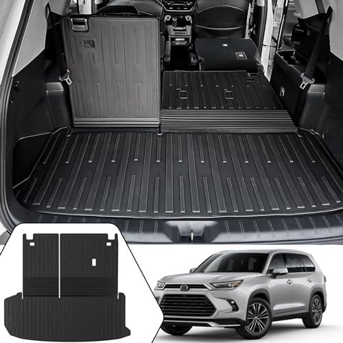 JOULARISE Cargo Mat with Backrest Mat 2-in-1 for 2024 2025 2026 Toyota Grand Highlander Car Mat Accessories, TPE All Weather Cargo Liner Trunk Mat(Grand Highlander-2 in 1 Trunk Mat)