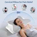 Cervical Neck Pillow for Pain Relief - Ergonomic Side Sleeper Pillow for Neck Support, Cooling Memory Foam Pillows for Sleeping, Contour Pillow Orthopedic Bed Pillow for Back Stomach Sleepers