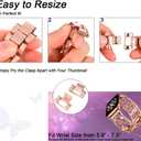 Floral Bracelet Compatible with Apple Watch Band 38mm 40mm 41mm 42mm iWatch Bands Series 11 10 9 8 7,Bling Crystal Hollow Metal Strap,Cute Women Dressy Jewelry Wristband (38/40/41/42mm,Rose Gold)