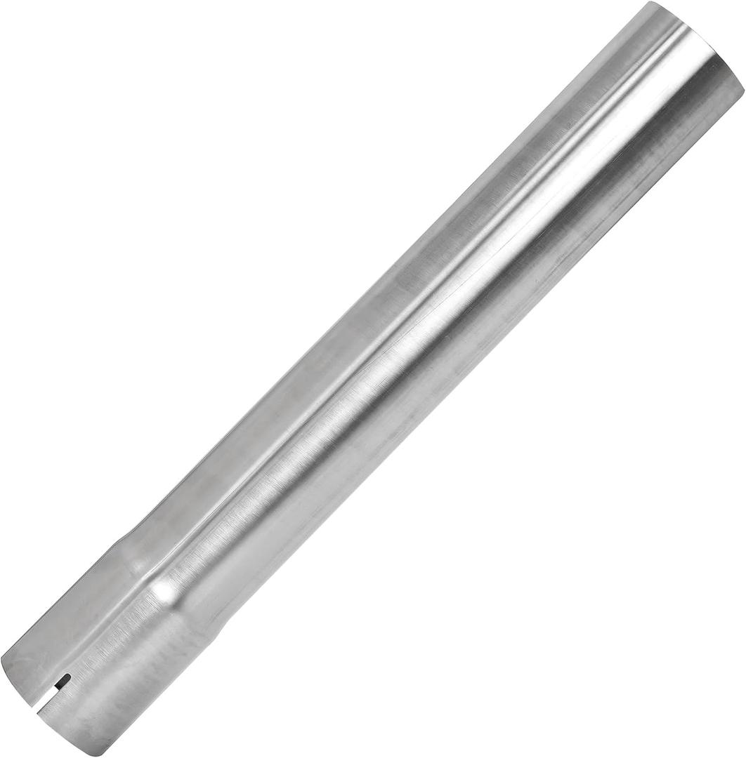 2.5 Exhaust Pipe, Flared End T304 Stainless Steel Straight Tubing, Polished Universal Connector Adapter 2 1/2 Inch ID to OD 2 1/2" ss Ailpipe 17.3" Length, Exhaust System,Slip Fit Connector