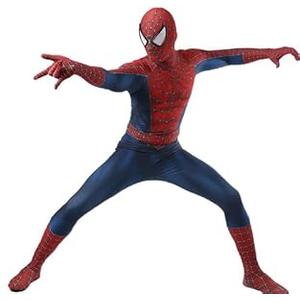 JALYCOS Adult Halloween Superhero Costume, 3D Spandex Bodysuit with Mask, Cosplay Jumpsuit (XL)