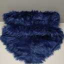 duduta Navy Blue Faux Sheepskin Runner Rugs 2x6 ft, Fluffy Shag Bedroom Bedside Rug Fur Couch Sofa Covers Washable