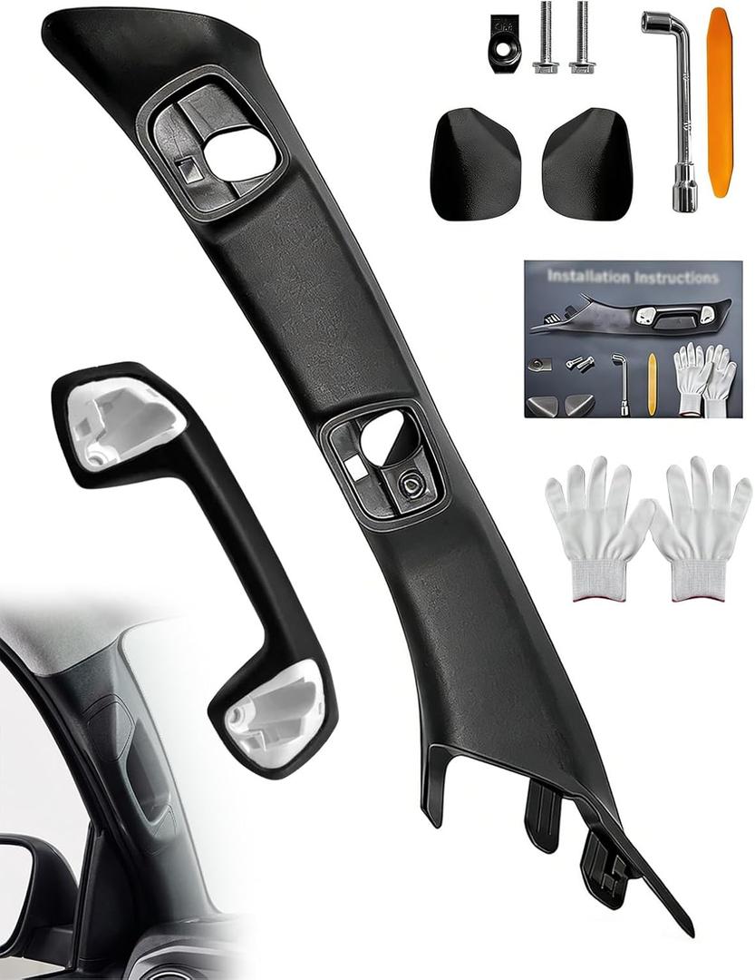 Driver Side A-Pillar Grab Handle Compatible with Toyota Tacoma 2016-2023 | 3rd Gen, OEM Style Interior Assist Handle Replacement, Matches Passenger Side, No Creaking Design, Sturdy Entry Support-Black