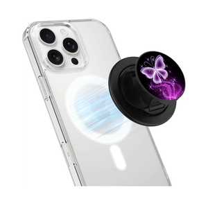 Cell Phone Grips Holder Stand [Compatible with MagSafe], Cell Phone Shine Bling Grip Holder, Magnetic Phone Grip for Phones and Cases - Shine Butterfly