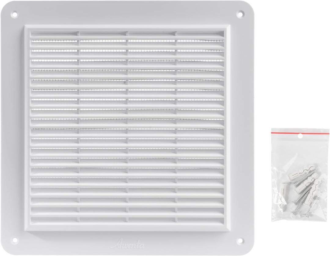 Vent Systems 10" x 10" (Outer Size) Inch White Plastic Vent Cover - Durable Wall and Ceiling Grilles with Built-in Mesh and Louvers - Easy Installation for HVAC Air Return and Exhaust System