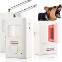 Dog Barking Alarm Motion Detector,Pir Wireless Human Body Walking Sensor Doorbell Door Security Alert System Device for Home or Office Burglar Deterrent (1Sensor + 2Receivers, White)