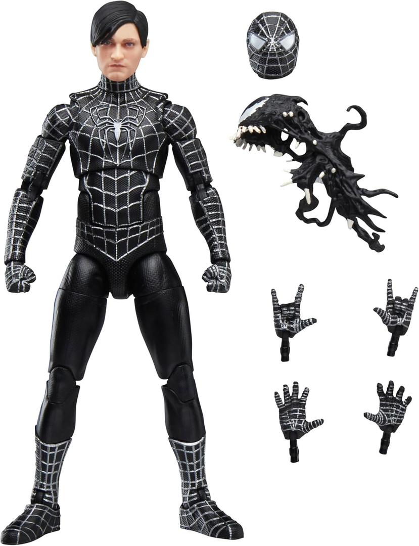 Marvel Legends Series Spider-Man, Spider-Man 3 Collectible 6 Inch Action Figure with Symbiote Accessories