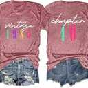 Chapter 40 Shirt for Women Vintage 1985 Letter Print Tee Forty Birthday Gift for Mama, Rosy 1, Medium