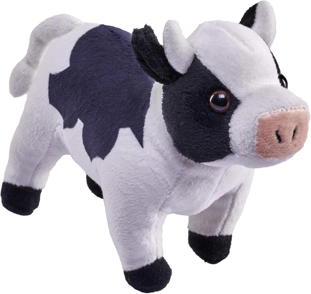 Wild Republic Pocketkins Eco Cow, Stuffed Animal, 5 Inches, Plush Toy, Made from Recycled Materials, Eco Friendly
