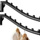 2pcs Swing Clothes Hanger Rack,Wall Mounted Clothes Rack,Heavy Duty Drying Rack,Clothes Hanger Organizer with Swing Arm Holder for Bathroom,Bedroom,Laundry Room,Swimming Pool