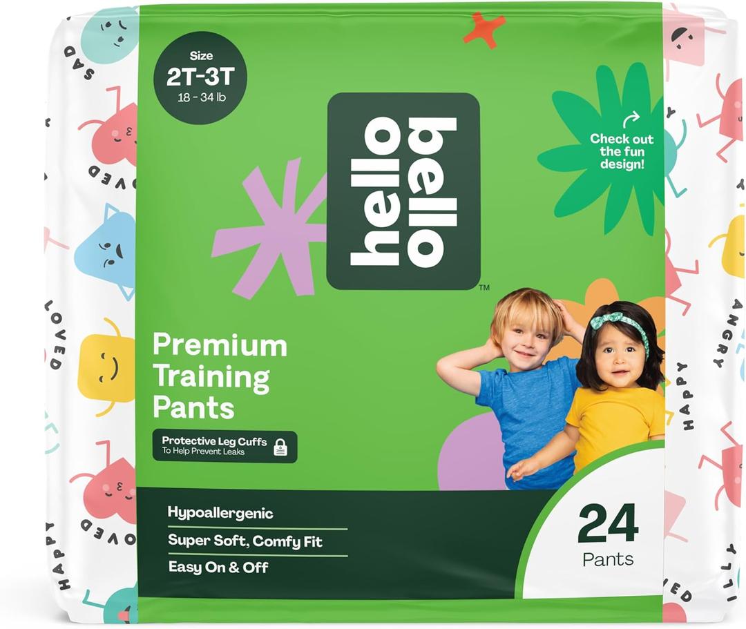 Hello Bello Premium Training Pants 2T-3T, All About Feelings Design, 24ct Jumbo Pack (2T-3T (24 Count))
