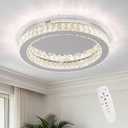 Dimmable Crystal LED Ceiling Light, 19.7" Modern Crystals Chandeliers Ceiling Lights with Remote, Adjustable Chandelier Lighting Fixtures Ceiling Mount for Dining Room Living Room Kitchen