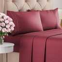 Queen Size 4 Piece Sheet Set - Comfy Breathable & Cooling Bed Sheets Set - Hotel Luxury Bedding for Women, Men, Kids, Teens, Boys & Girls - Deep Pockets, Ultra-Soft, Wrinkle Free - Oeko-Tex - Burgundy