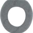 Soft Toilet Seat Cover - Plush & Thick Fabric Toilet Seat Warmer for Round & Elongated 14x18" Toilet Seats - Reusable, Machine-Washable, Easy-Install - Gift-Ready Packaging - Frost Gray