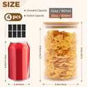 SHOWIN 32oz Glass Food Storage Jars, Glass Jars with Bamboo Lids, Kitchen Storage Jars, Canisters with Airtight Lids for Spice, Coffee, Cookie, Set of 4, Pantry Organizers