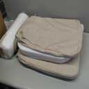 AAAAAcessories D-Shaped Chair Cushions, 2" Thick Dining Chair Pads with Ties and Removable, Machine-Washable Cover, 17" x 16", Set of 4, Oatmeal Beige