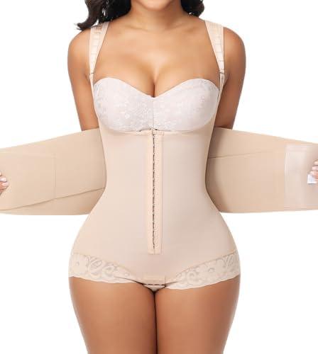 SHAPSHE Fajas Colombianas Moldeadoras Stage 1/2/3 Faja Body Shaper High Compression Garment Waist Shapewear for Women XS, Beige 