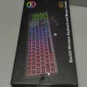 Wireless Keyboard and Mouse Combo, RGB Backlit, Rechargeable & Light Up Letters, Full-Size, Soft Typing, Sleep Mode, 2.4GHz Quiet Keyboard Set for Mac, Windows, Laptop, PC, Trueque (Black)