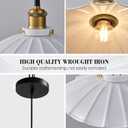 White Pendant Lights, Modern Hanging Lamp with 9.8 Inch Industrial Shade for Kitchen Island, Farmhouse Pendant Lights Kitchen Island 6.5Ft Adjustable Cord Pendant Light Fixtures