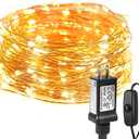 Lighting EVER Fairy Lights Plug in, 33ft 100 LED String Lights for Bedroom, Warm White Copper Wire Lights, Waterproof Indoor Outdoor Decorative Fairy Lights for Patio, Garden, Balcony, Vases, Craft