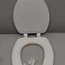 Mayfair Padded Toilet Seat, Cushioned Soft Vinyl over Wood Core Seat, Secure Hinges, Easy Clean, Made in USA, Elongated, White