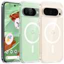 TORRAS Magnetic Shockproof for Google Pixel 9 Pro & Pixel 9 Clear Case, [Fit for MagSafe][16FT Mil-Grade Drop Protection] Translucent Slim Protective Phone Case
