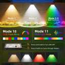 JOFIOS Solar Fence Lights 12 Pack, Warm White, Cool White and RGB Color Glow LED Solar Light, IP65 Waterproof Fence Lights Solar Powered for Patio, Backyard, Railing, Deck and Wall