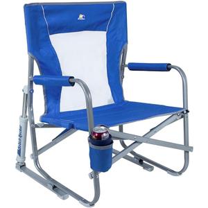 GCI Outdoor Waterside Beach Rocker Folding Beach Chair & Portable Rocking Chair, Saybrook Blue